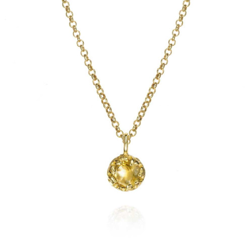 Colgante Citrino de plata con baño de oro 18K