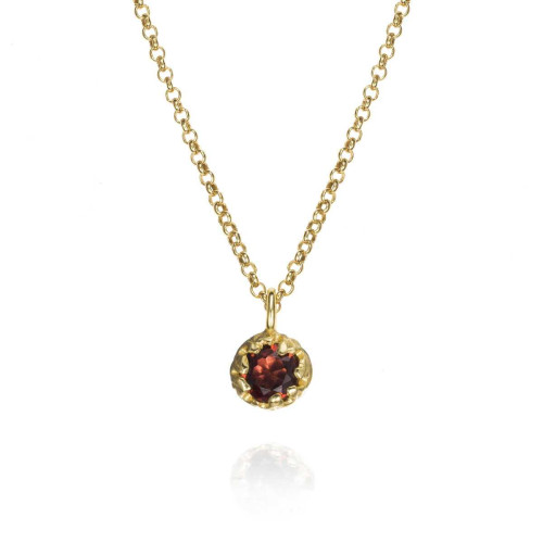 Colgante Granate de plata con baño de oro 18K