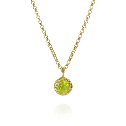 Colgante Olivino de plata con baño de oro 18K