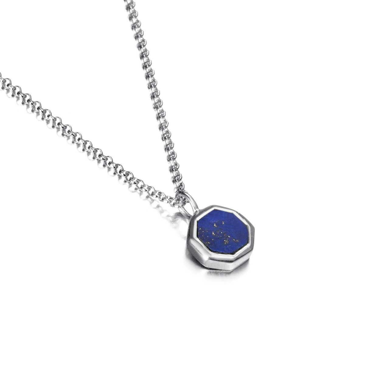Colgante hexagonal de Lapislázuli en Plata