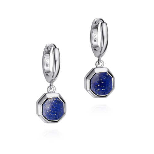 Pendientes hexagonales de Lapislázuli en Plata