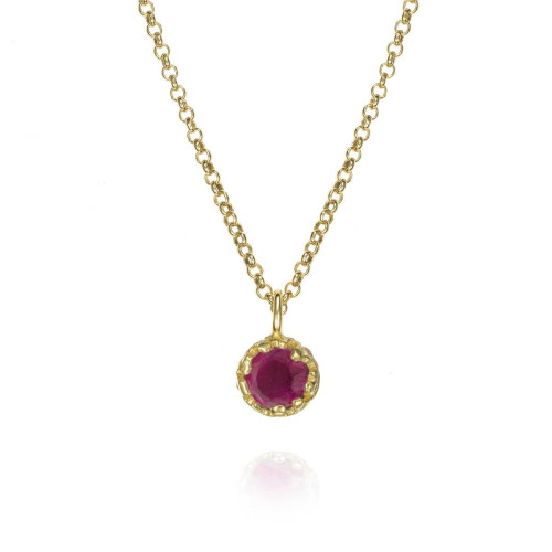 Colgante Rubí de plata con baño de oro 18K