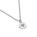 Collar con charm redondo y estrella con apatita de plata de ley 925