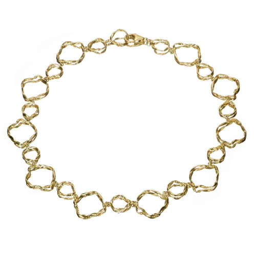 Necklace with irregular shapes in sterling silver with 18k gold vermeil