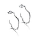 Irregular hoop earrings in sterling silver