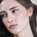 Irregular hoop earrings in sterling silver