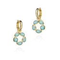 Hoop earrings with amazonite flower and 18k gold vermeil
