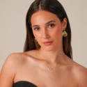 Collar de flores con amazonita de plata con baño de oro 18k