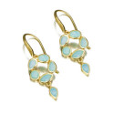 Hook flower amazonite earrings with 18k gold vermeil