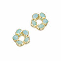 Amazonite flower earrings with 18k gold vermeil