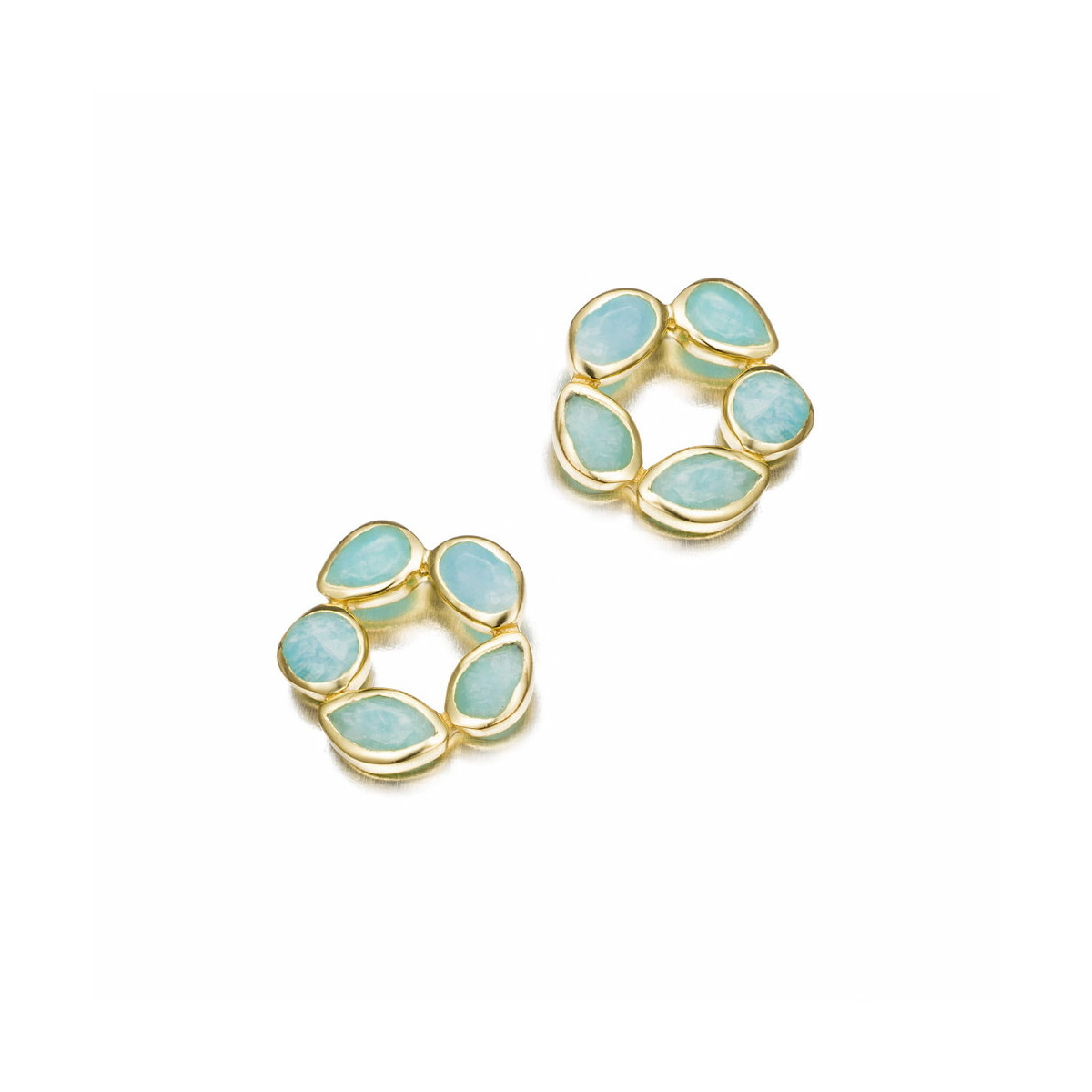 Amazonite flower earrings with 18k gold vermeil