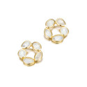 Floral earrings with spectrolite and 18k gold vermeil
