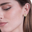 Floral earrings with spectrolite and 18k gold vermeil