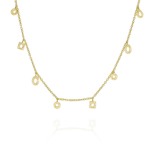 Collar geométrico en plata de ley con baño de oro 18k