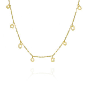 Geometric necklace in sterling silver with 18k gold vermeil