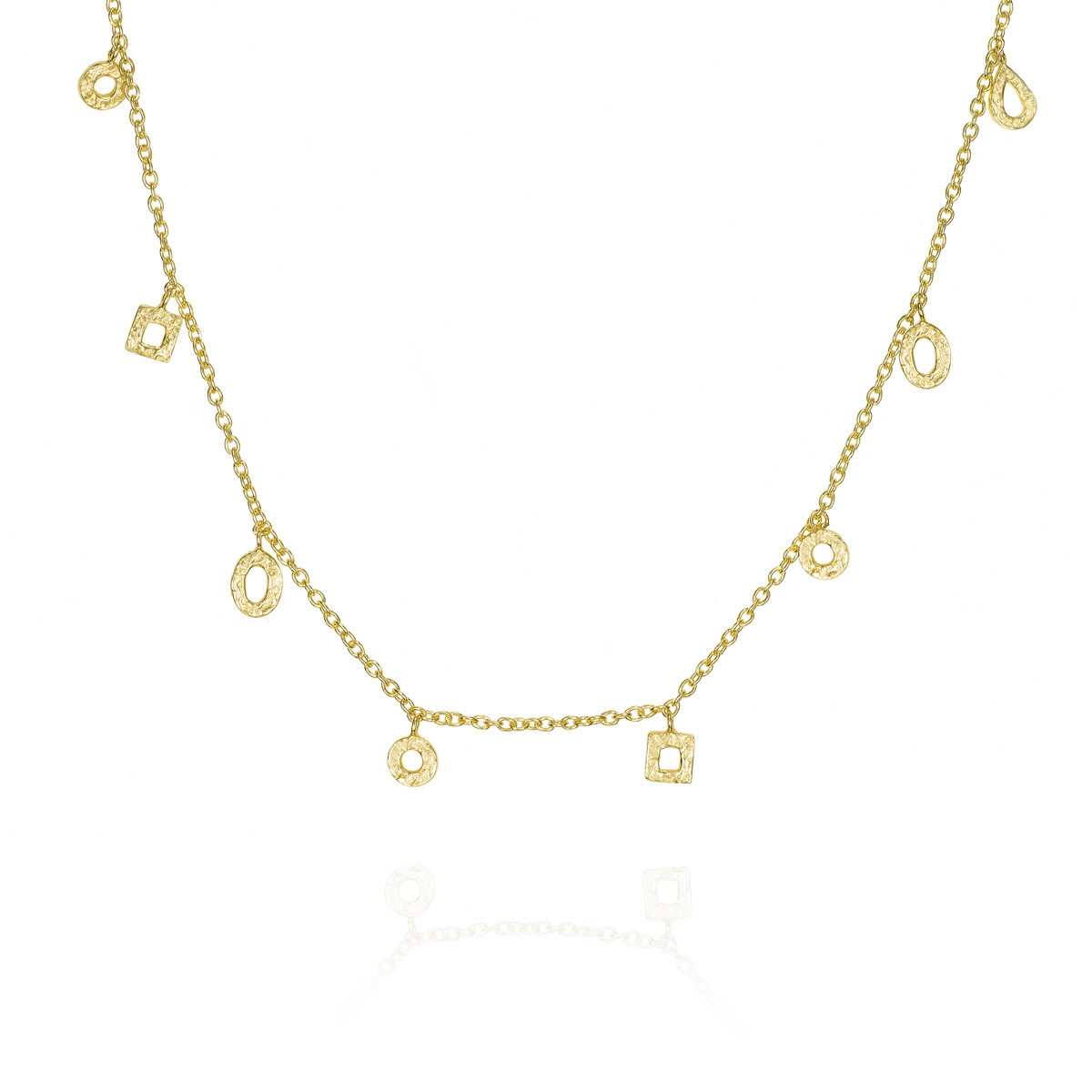 Collar geométrico en plata de ley con baño de oro 18k