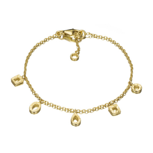Pulsera geométrica en plata de ley con baño de oro 18k