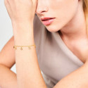 Pulsera geométrica en plata de ley con baño de oro 18k