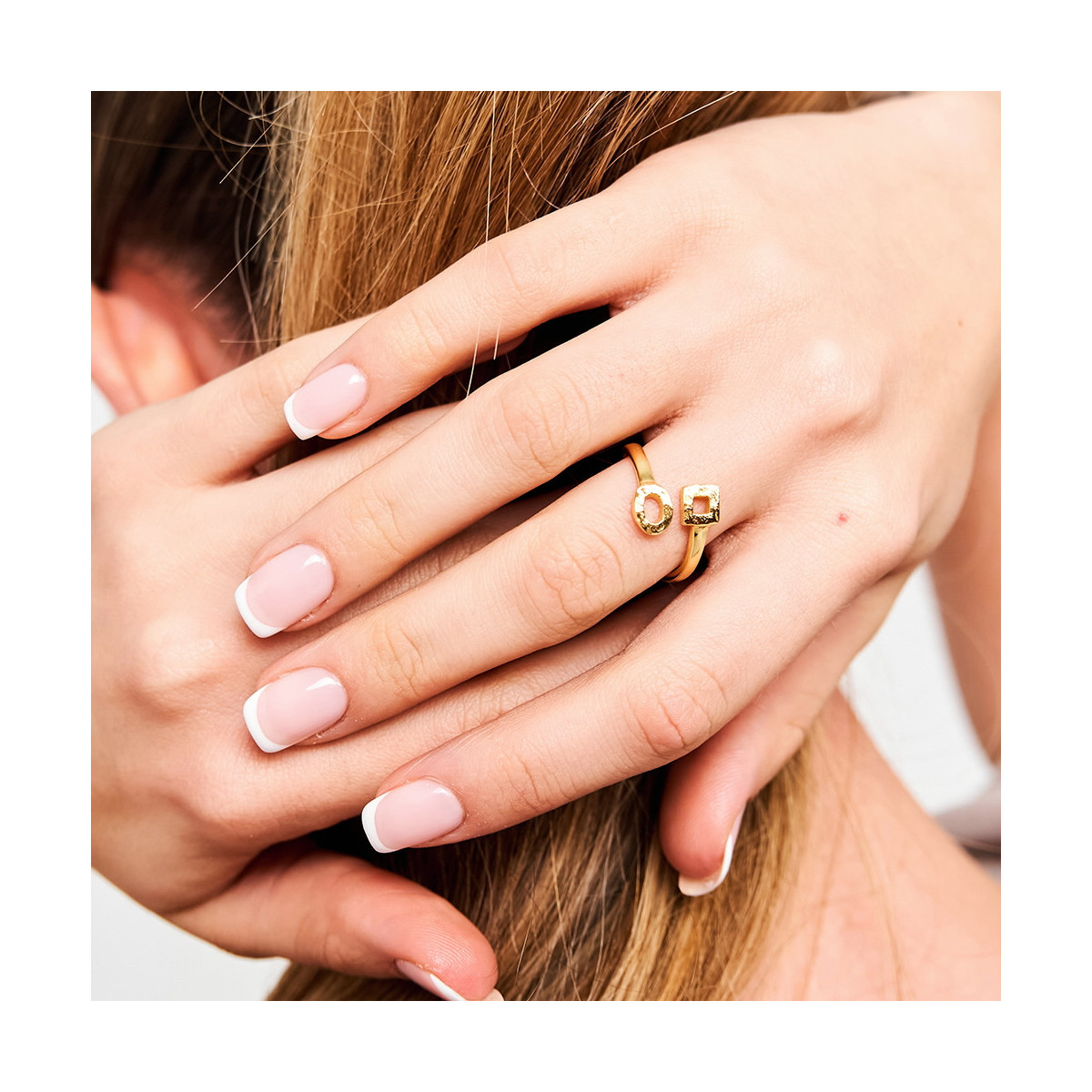 Ring  DROP in Silver. 18 k Gold vermeil