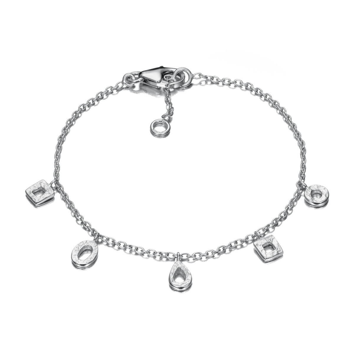 Pulsera geométrica en plata de ley