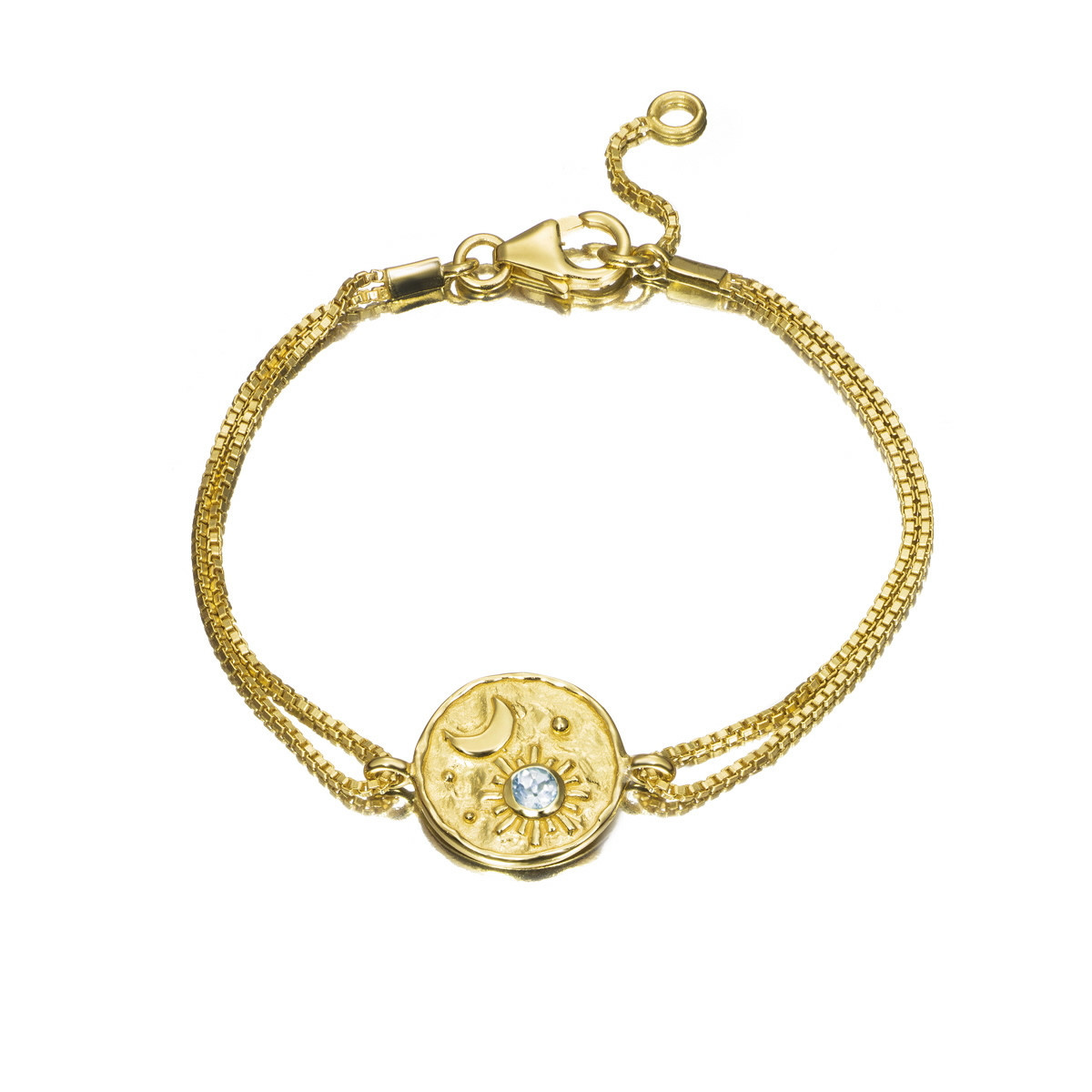 Blue topaz bracelet in 18k gold vermeil sterling silver