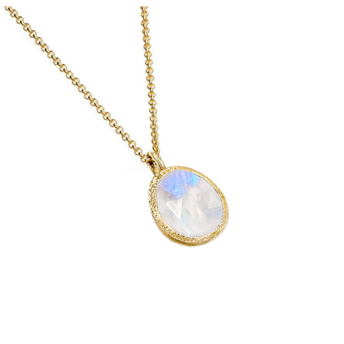 Colgante pequeño con Espectrolita en baño de oro 18k