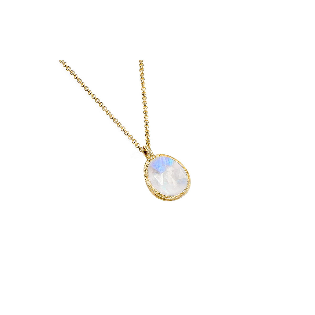 Colgante pequeño con Espectrolita en baño de oro 18k