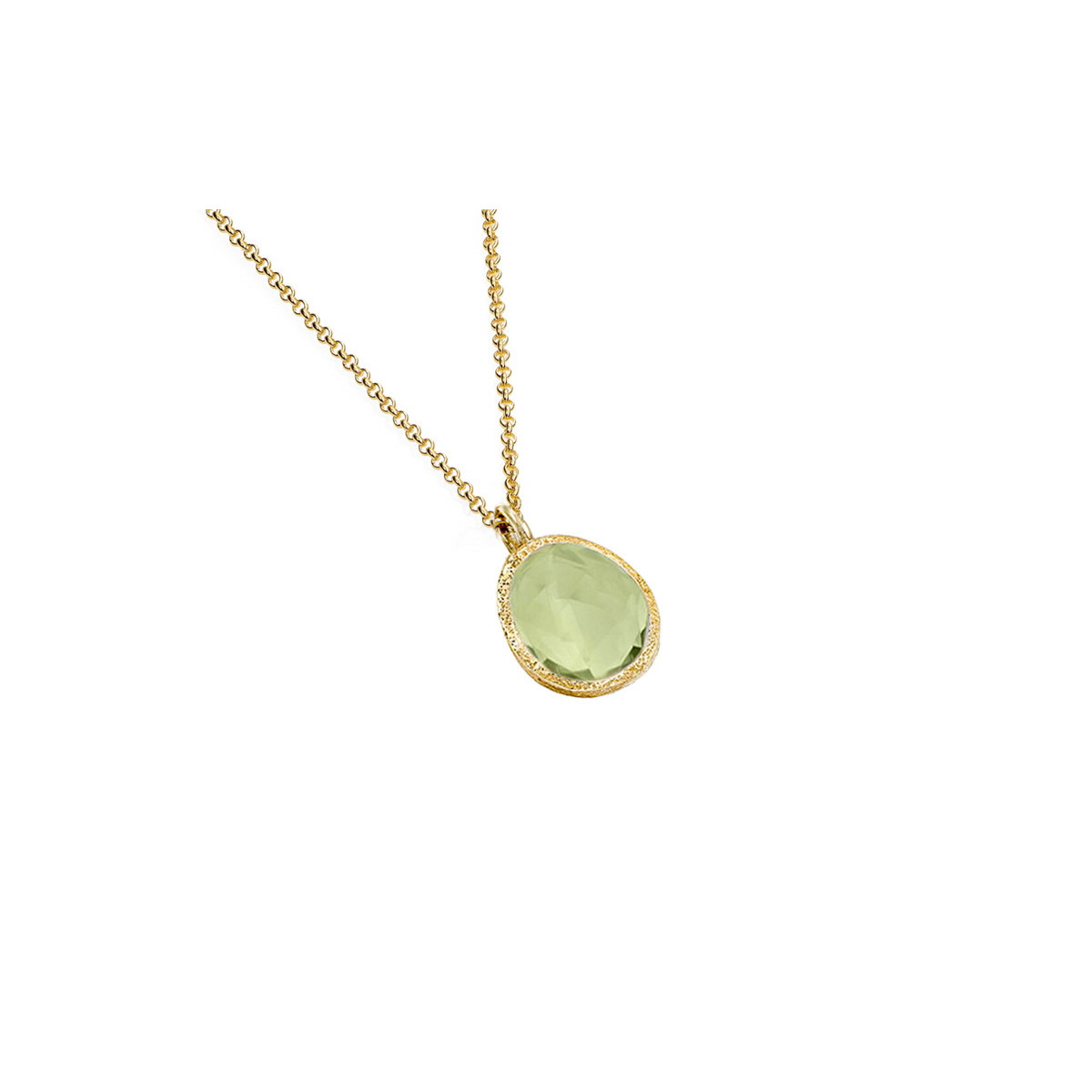 Colgante pequeño con Amatista Verde en baño de oro 18k