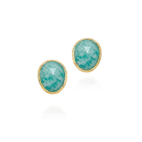 Pendientes de Amazonita con baño de oro 18k