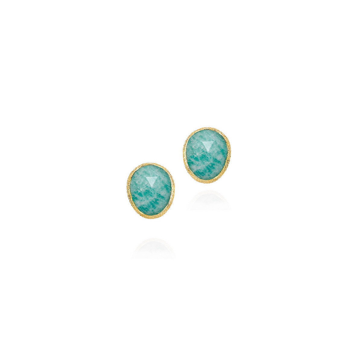 Pendientes de Amazonita con baño de oro 18k