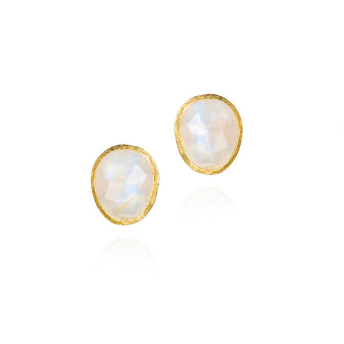 Pendientes de Espectrolita con baño de oro 18k