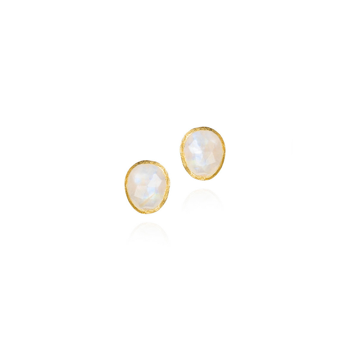 Pendientes de Espectrolita con baño de oro 18k