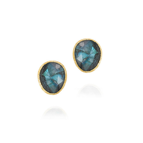 Pendientes de Labradorita con baño de oro 18k