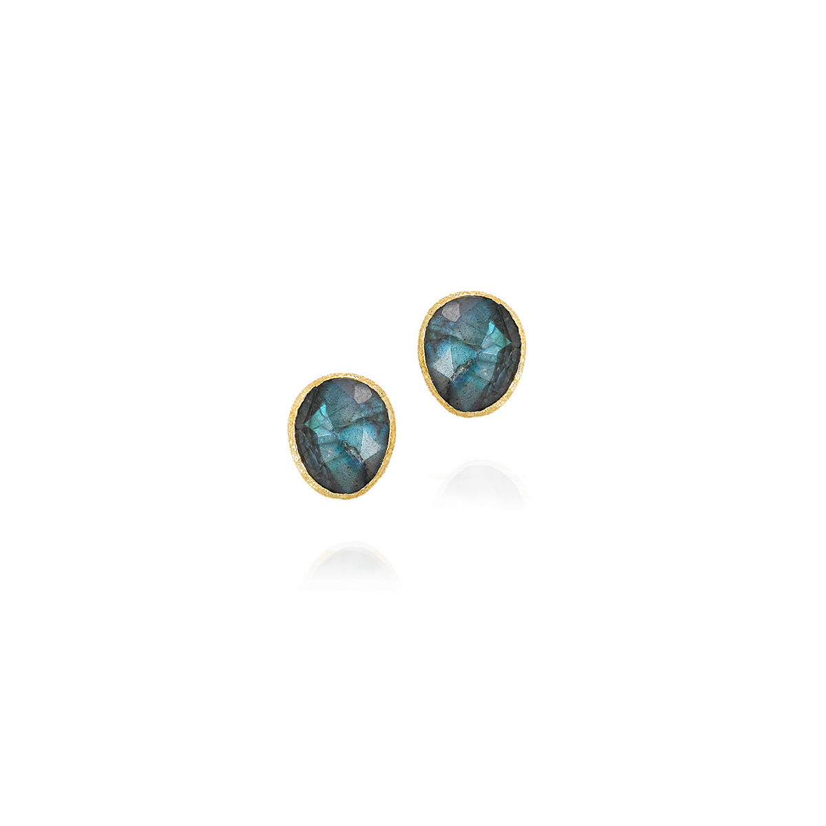 Pendientes de Labradorita con baño de oro 18k