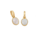 Pendientes de aro con Espectrolita en baño de oro 18k