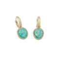 Pendientes de aro con Amazonita en baño de oro 18k