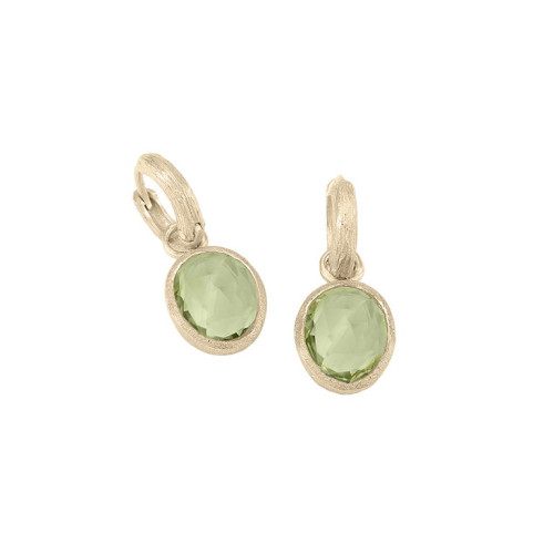 Pendientes de aro Amatista Verde con Baño de Oro 18k