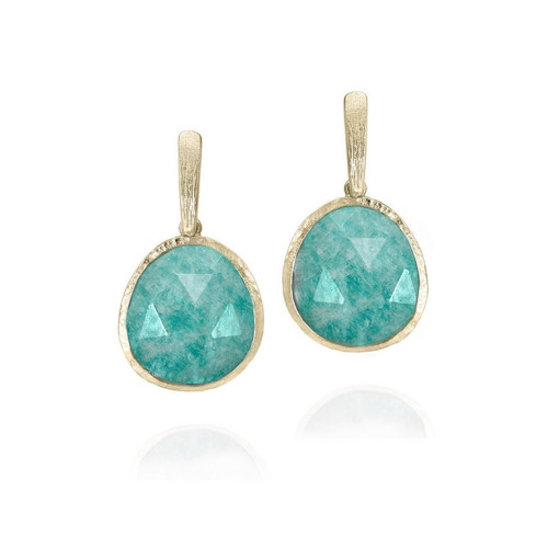 Pendientes Amazonita con Baño de Oro 18k