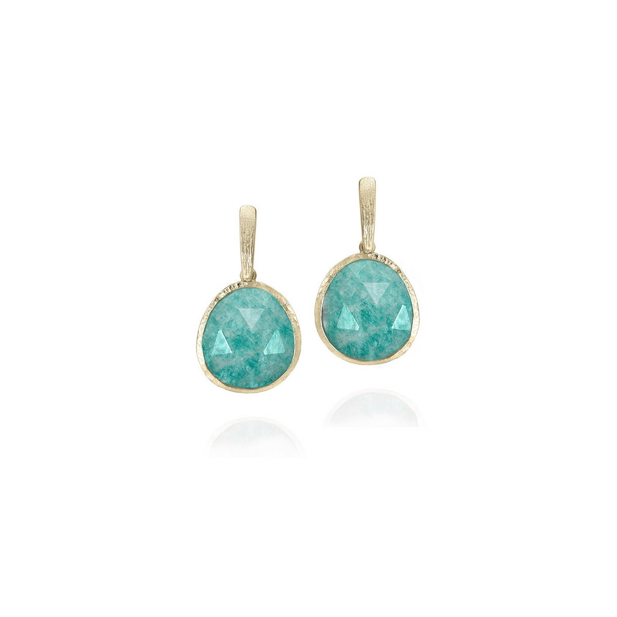 Pendientes Amazonita con Baño de Oro 18k