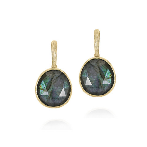 Pendientes Labradorita con Baño de Oro 18k