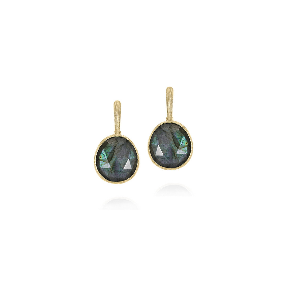 Pendientes Labradorita con Baño de Oro 18k