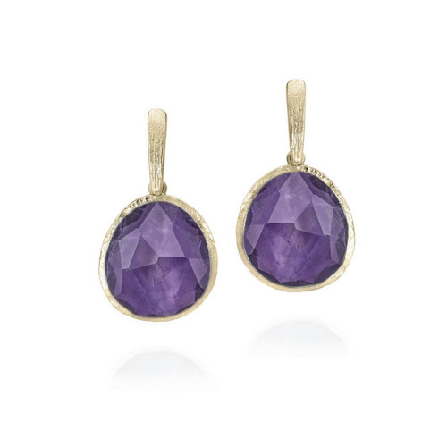 Pendientes Amatista con Baño de Oro 18k