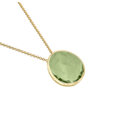 Colgante con Amatista Verde en baño de oro 18k