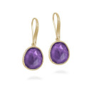 Pendientes gancho Amatista con Baño de Oro 18k
