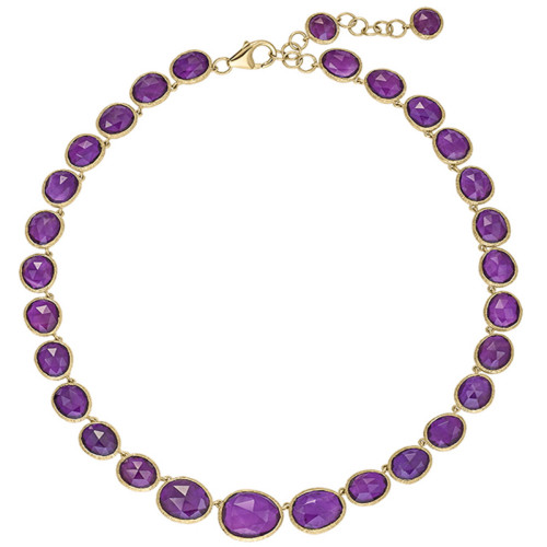 Collar de Amatista en baño de oro 18k