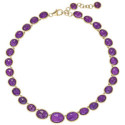 Collar de Amatista en baño de oro 18k