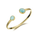 Brazalete dos Amazonitas con baño de oro 18k