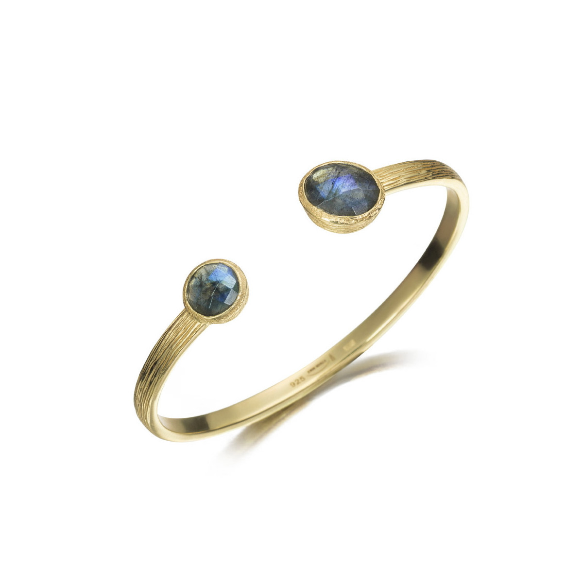 Bracelet with Two Labradorites in 18k Gold Vermeil