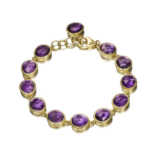 Small Amethyst Bracelet in 18k Gold Vermeil