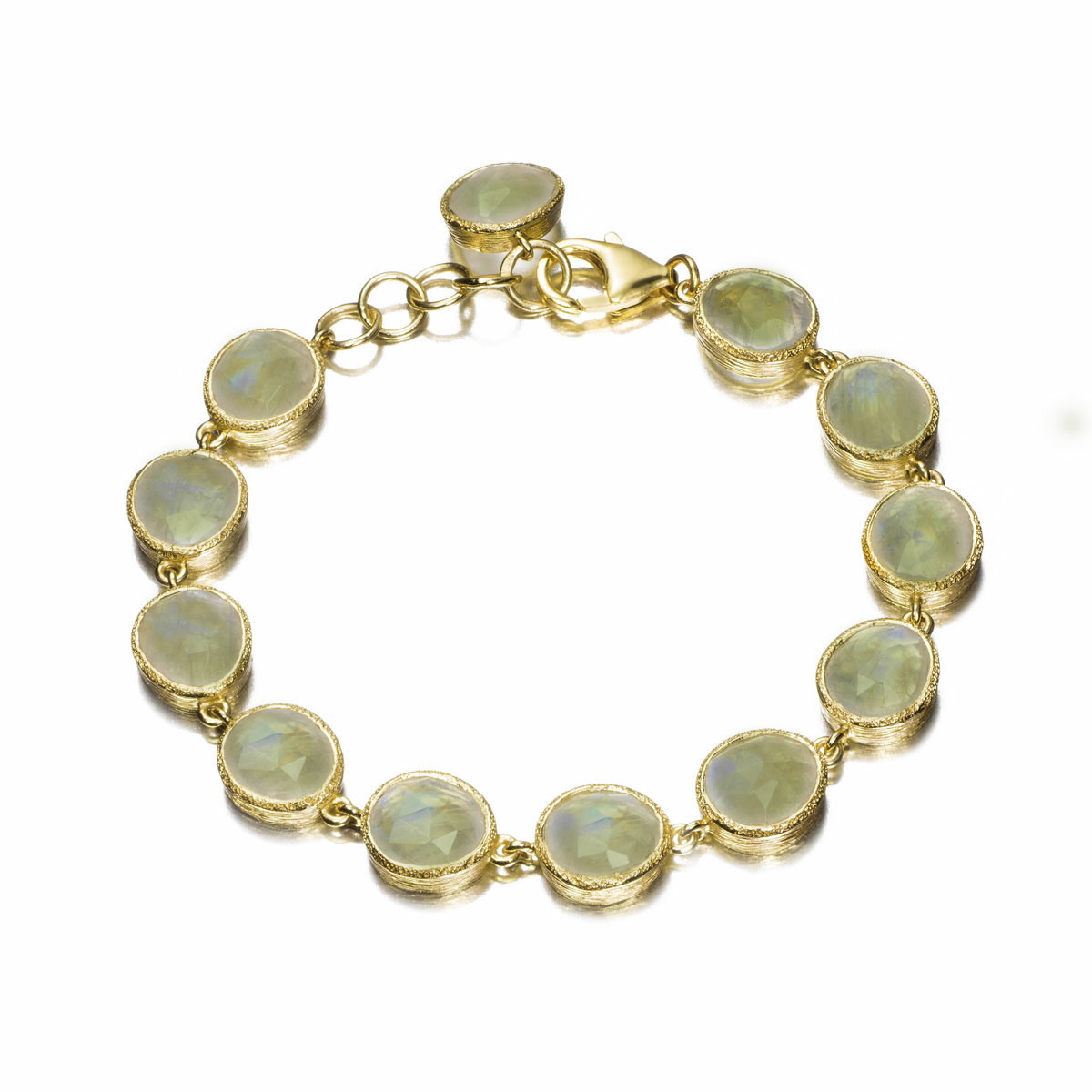 Small Green Amethyst Bracelet in 18k Gold Vermeil